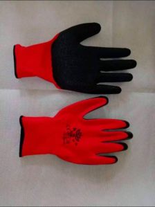 Red black gloves