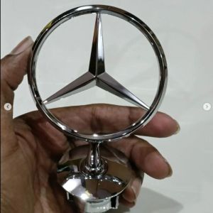 Stainless Steel White Mercedes Benz limited edition golden bonnet emblem