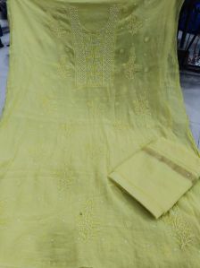 mul chanderi lucknowi kurta dupatta