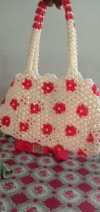 pearl red n white bag