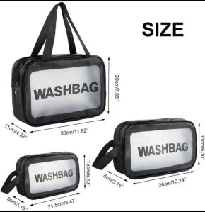 Black washbag set of 3