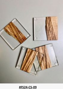 Wooden Resin Coaster set