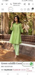 green short kurta pant