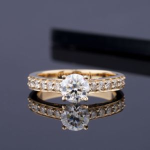 Round Lab Grown Engagement Ring