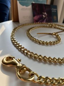 3Keys Super Heavyweight Brass Dog Leash Diamond Cut Heavy Duty Gold Chain