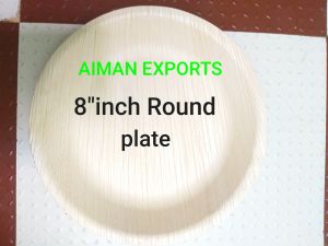 08 Inch Round Shallow Areca palm leaf plates