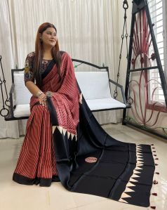 Modal Silk Ajrakh Printed Saree