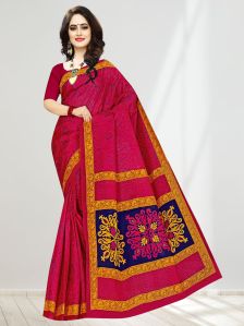 VIHA WOMEN'S PRINTED COTTON MULMUL SAREE