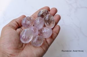 Round Rainbow Ametrine Gemstone