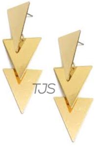 Brass earrings 18k gold plated handmade jewelry