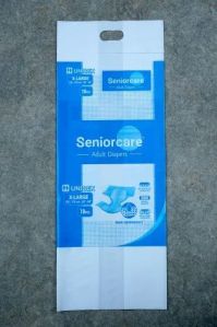 Blue & White Printed Adult Diaper Packaging Pouch