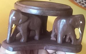 wooden elephant stool