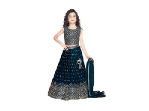 peacock blue choli dress