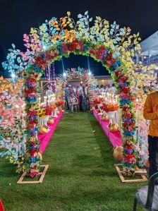 luxury wedding entry setup