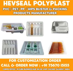 pharma bister pvc pet pp hips tray