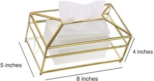 Glass and metal tissue paper box