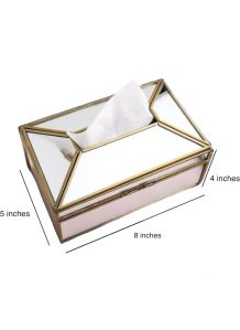 Mercury Glass and metal Tissue paper box