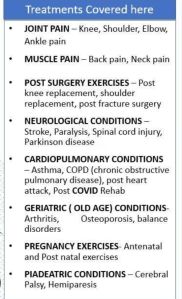 All conditions treatment physiotherapy