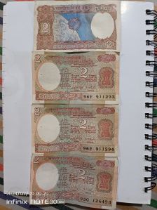 Indian 2 Rupees old note