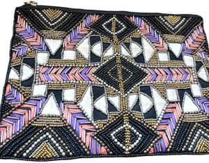 multicolour designer clutch