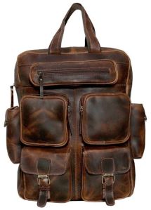 Buffalo leather laptop backpack