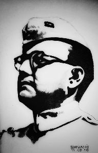 HANDMADE ORIGINAL PENCIL PORTRAIT OF NETAJI SUBHASHCHANDRA BOSE