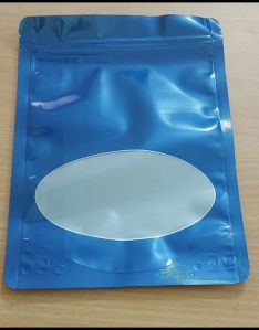 plastic zip lock bags with oval window.