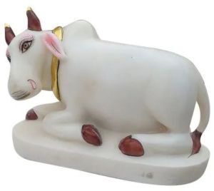 White Marble Cow Statue