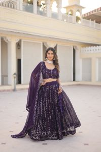 AF5099 Ladies Wine Full Stitched Lehenga Choli