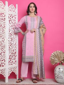 AF5107 Ladies Pink Salwar Kurta Dress Material