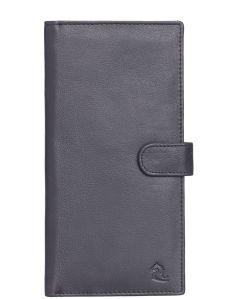 KARA Unisex Brown Leather Passport Holder - Bi Fold Slim Genuine Leather Passport Holder with Button