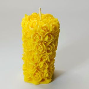 Yellow Rose Pillar Candle