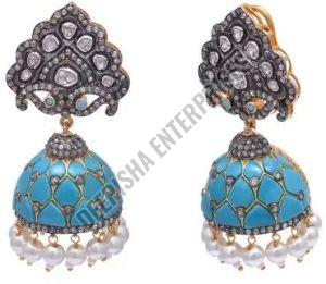 Polki Jhumka Earrings