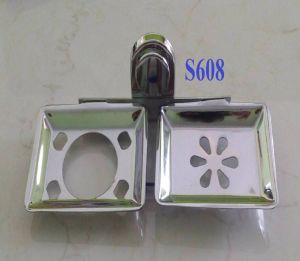 Square Stainless Steel Soap Dish with Tumbler Holder