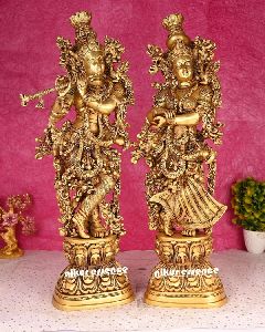 Brass Radha Krishna Statue