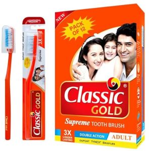 Classic Gold Select Medium Manual Toothbrush For Adults Pack