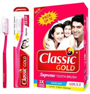 Classic Gold Supreme Super Soft Manual Toothbrush For Adults