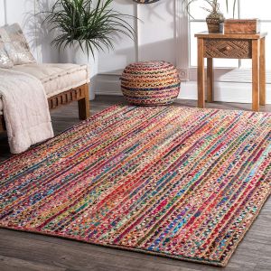 Multicolor Jute Braided Rug