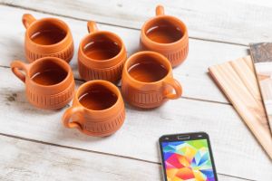 wheel throwing terracotta microwave safe tea cup