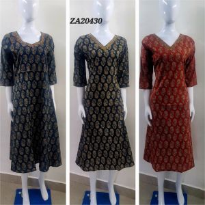 ajrakh hand work kurti