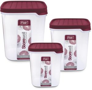 FLAIR Storewell Square Food Storage Containers Set of 3