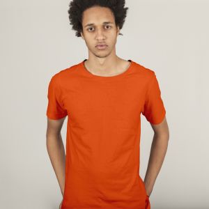 Mens Cotton plain regular size orange t-shirt GSM, size S/M/L/XL/XXL