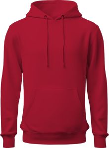 men's fleece plain red hoodie with 300 GSM, size S/M/L/XL