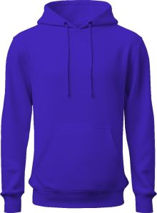 men's fleece plain royal blue hoodie with 300 GSM, size S/M/L/XL