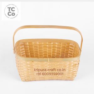 Bamboo Gift Basket with Handle