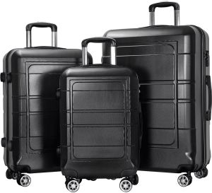 Black Luggage Bag Set of 3 Pcs