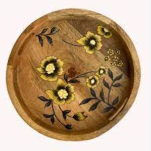 Wooden hand painted tray