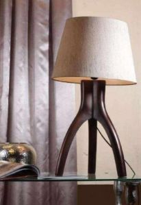 Three Feet Wooden Table Lamp