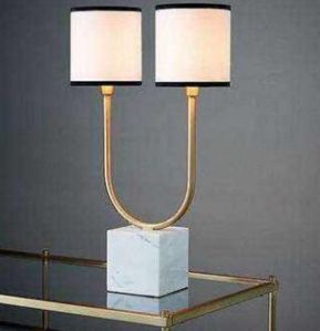 Two-Light Marble Table Lamp