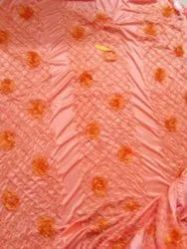 Orange Polyester Embroidery Mandap Fabric